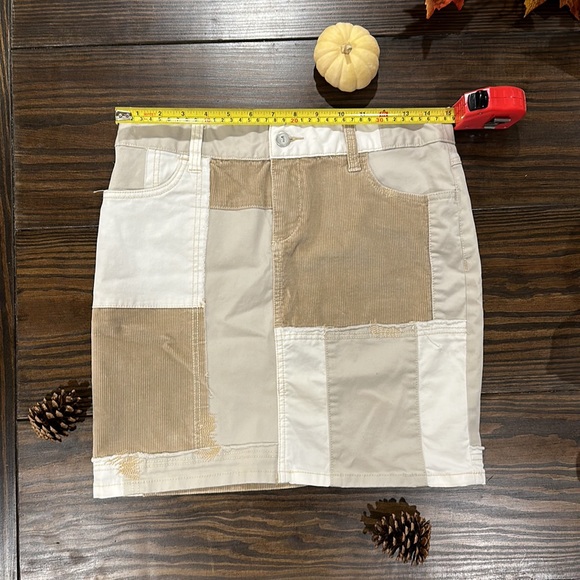 Beige Patchwork Pilcro and the Letterpress Anthropologie Skirt - Picture 8 of 9